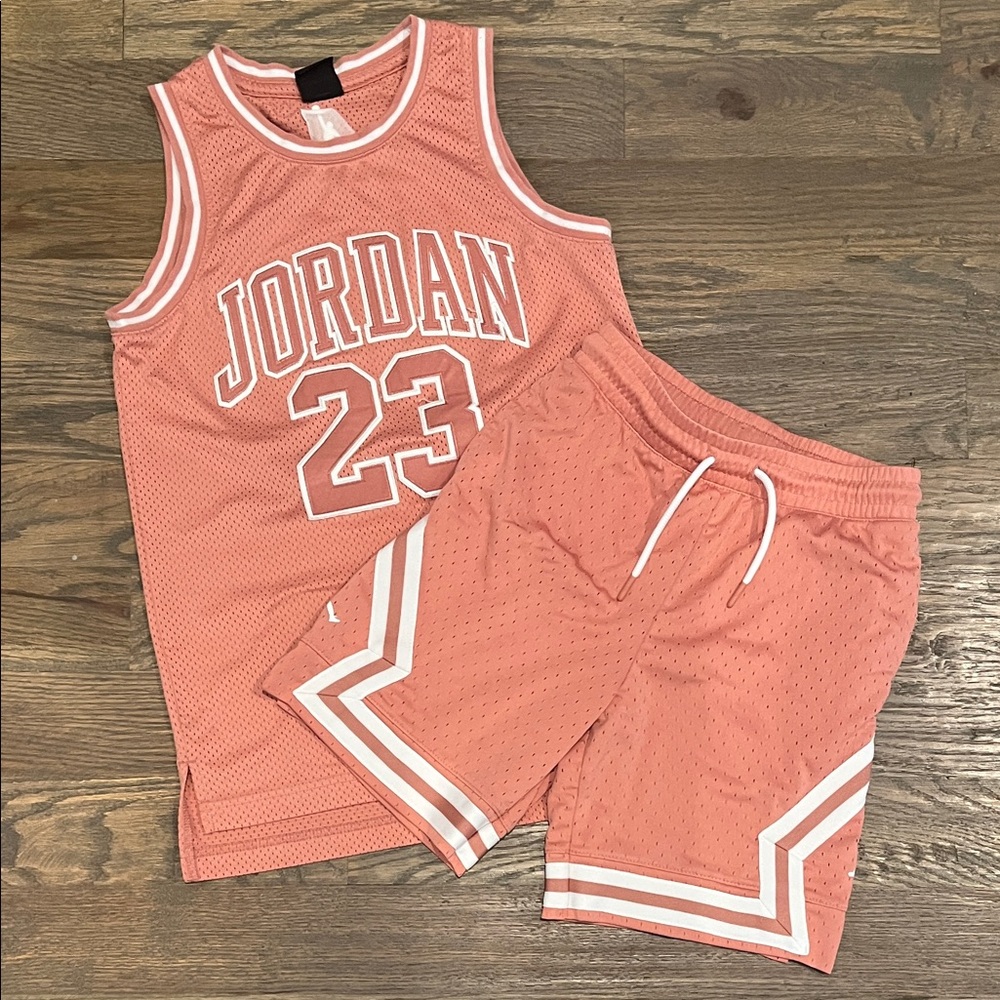 Jordan Coral Mesh Tank and Shorts Set
